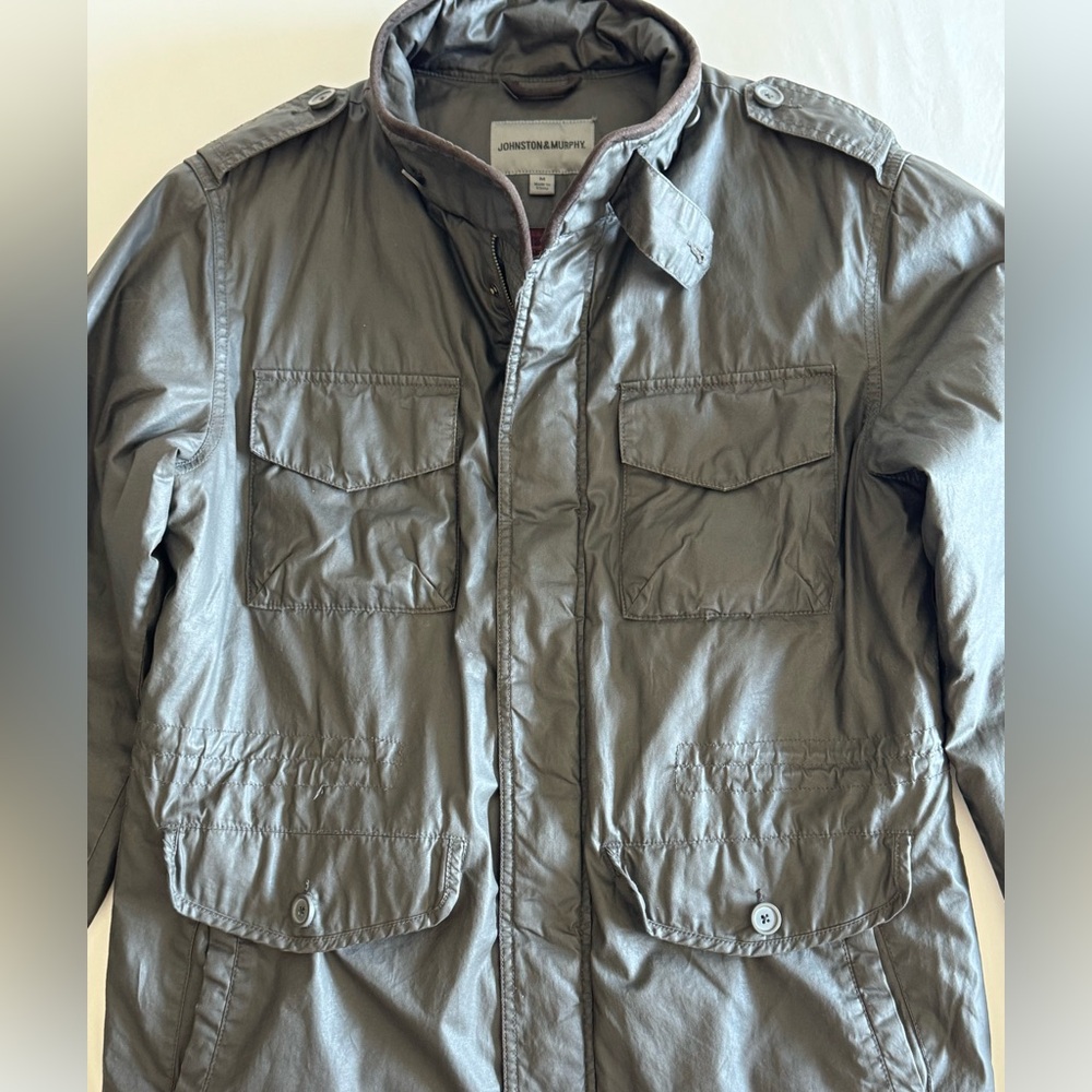 Johnston & Murphy Gray Military Field Jacket